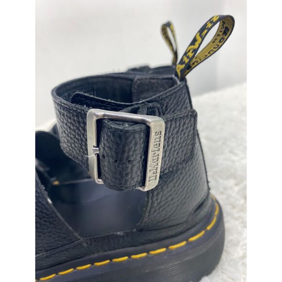 Dr Martens Clarissa Quad Black Leather Platform Sandals UK5 Us7 - Picture 3 of 8